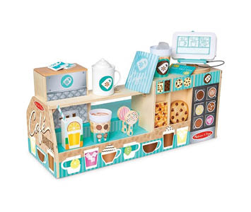 Picture of a toy wooden coffee shop pretend set