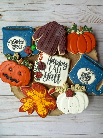 Decorated fall cookies