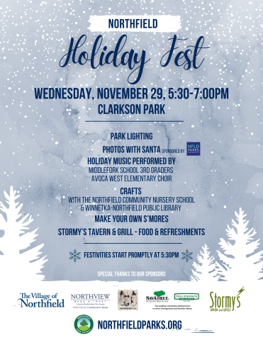 Flyer describing the activities at the Northfield Park District Holiday Fest