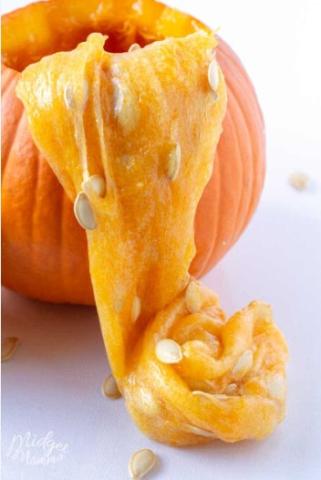 slime coming out of a pumpkin