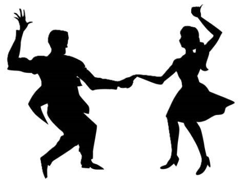 Clipart of a man and a woman dancing.