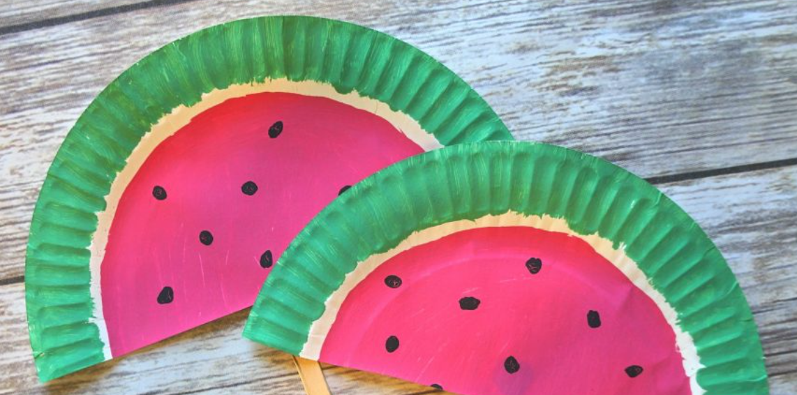 watermelon half out of paper plate