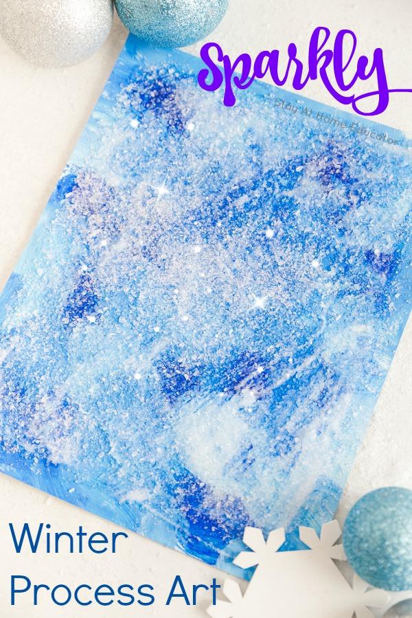 Sparkly Snowstorm Salt Painting