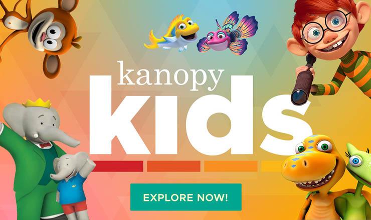 Image advertising Kanopy Kids Streaming Service