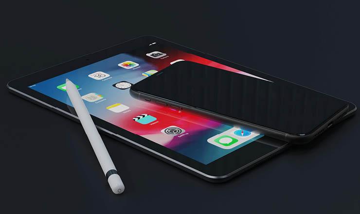 Photos of iPhone and iPad with Apple pen